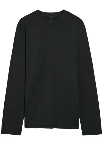 Skims Long Sleeve Modal-blend T-shirt In Black