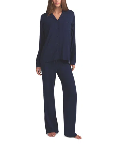 Skims Long Sleeve Pajama Set In Blue