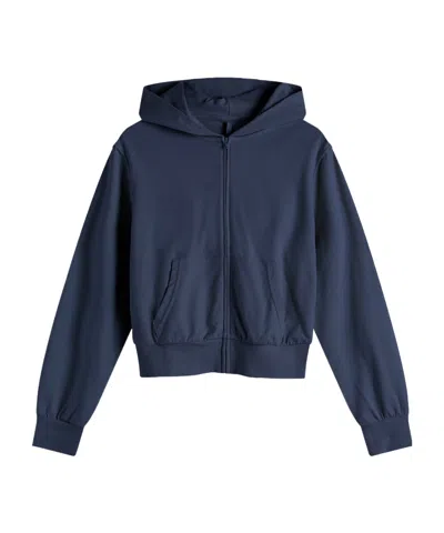 Skims Long Sleeve Sweatshirt In Navy Blue