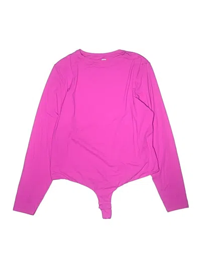 Pre-owned Skims Long Sleeve Top Pink Keyhole Neckline Tops