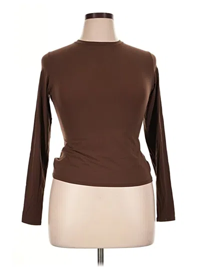 Pre-owned Skims Long Sleeve Turtleneck In Brown