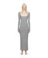 Skims Soft Lounge Long-sleeve Stretch-jersey Nightdress In Gray