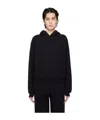 Skims Black Cotton Fleece Classic Hoodie In Black