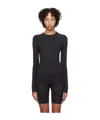 Skims Black Fits Everybody Long Sleeve T-shirt In Green