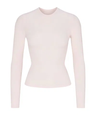 Skims Long-sleeved T-shirt In White