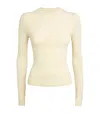 Skims Cotton Jersey Long-sleeve T-shirt In White