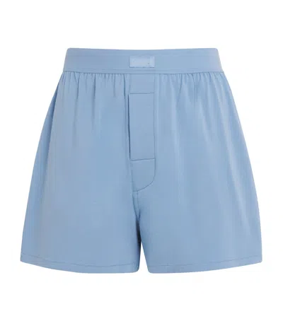 Skims Loose Boxer Shorts In Blue