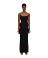 Skims Low Round Neck Halter Dress In Black