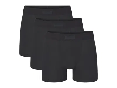 Pre-owned Skims Men's 3" Cotton Boxer Brief (3 Pack) In Onyx In Black