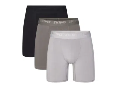 Pre-owned Skims Men's 5" Stretch Boxer Brief (3 Pack) In Gunmetal In Gray