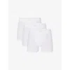 Skims Mens Chalk Branded-waistband 3in Pack Of Three Stretch-cotton Boxer Briefs