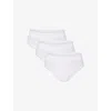 Skims Mens Chalk Branded-waistband Pack Of Three Stretch-cotton Briefs