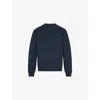 Skims Fleece Lounge Crew-neck Sweatshirt In Navy