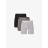 Skims Mens Gunmetal Multi Branded-waistband 5in Pack Of Three Stretch-modal Boxer Briefs