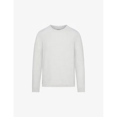 Skims Mens Light Heather Grey Long-sleeve Crewneck Cotton-jersey T-shirt