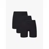 Skims Mens Obsidian Branded-waistband 5in Pack Of Three Stretch-modal Boxer Briefs