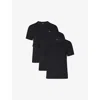 Skims Mens Obsidian Crewneck Slim-fit Pack Of Three Stretch-jersey T-shirts In Obsidian