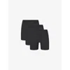Skims Mens Obsidian Branded-waistband 5in Pack Of Three Stretch-modal Boxer Briefs In Onyx