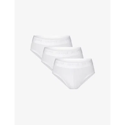 Skims 3-pack Seamless Modal Blend Briefs In Chalk