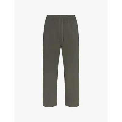 Skims Mens  Soft-knit Lounge Straight-leg Relaxed-fit Cotton-blend Jogging Bottoms In Basil
