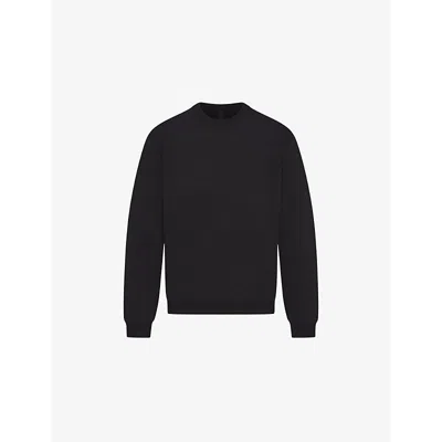 Skims Mens Washed Onyx Classic Crewneck Lounge Cotton-blend Sweatshirt