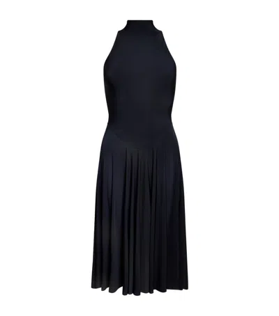 Skims Milky Sheer Midi Dress In Black