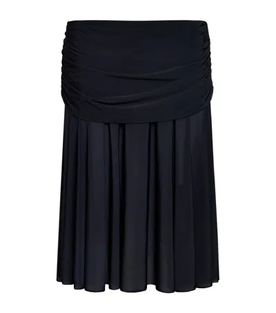 Skims Milky Sheer Midi Skirt In Black