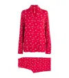 Skims Modal-blend Festive Print Pyjama Set In Red