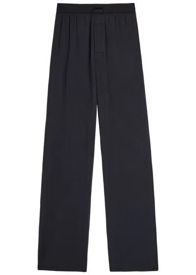 Skims Modal-blend Wide-leg Trousers In Black