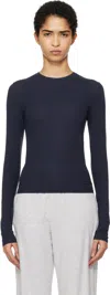 Skims Navy Fits Everybody Long Sleeve T-shirt In Navy