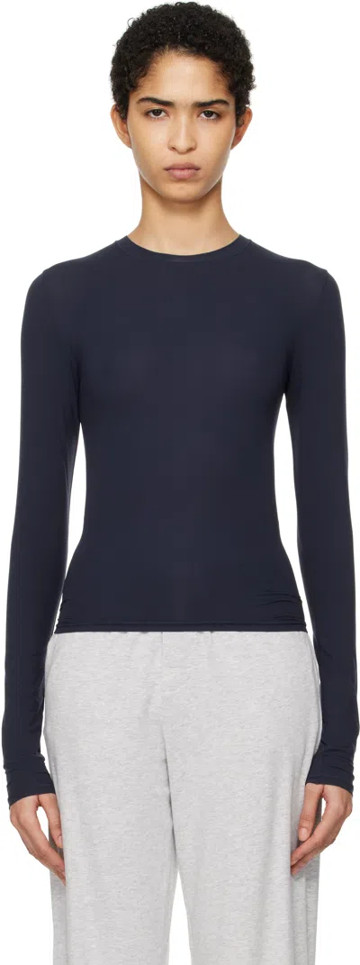 Skims Navy Fits Everybody Long Sleeve T-shirt