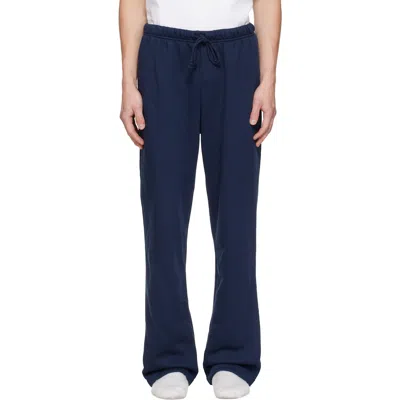 Skims Navy Fleece Lounge Classic Straight Leg Sweatpants