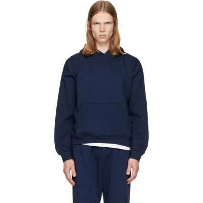 Skims Navy Fleece Lounge Relaxed Hoodie