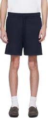 Skims Navy Fleece Lounge Relaxed Shorts In Navy