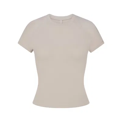 Skims Cotton Jersey T-shirt In Marble