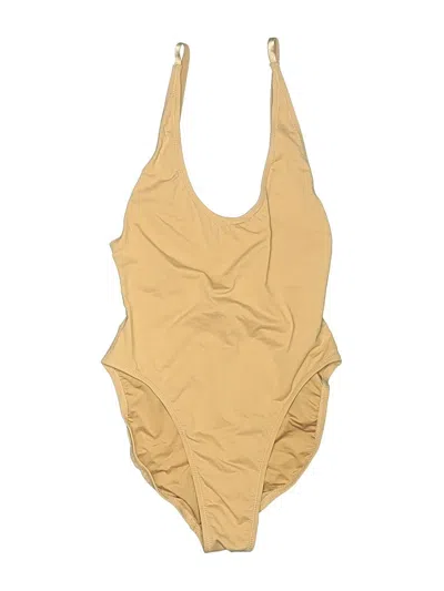 Pre-owned Skims One Piece Swimsuit In Tan
