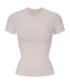 Skims Cotton Jersey Crewneck T-shirt In White