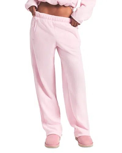 Skims Outdoor Fleece Straight Leg Pants In Pink