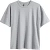 Skims Oversize Stretch Crewneck T-shirt In Heather Grey