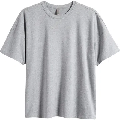 Skims Oversize Stretch Crewneck T-shirt In Heather Grey