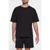 Skims Oversize Stretch Crewneck T-shirt In Obsidian