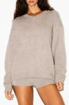 Skims Oversize V-neck Sweater In Brown