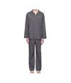 Skims Ssense Exclusive Gray Cotton Poplin Sleep Pyjama Set In Blue