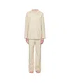 Skims Ssense Exclusive Beige Cotton Poplin Sleep Pyjama Set In Neutral