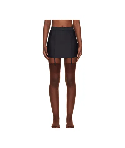 Skims Pantyhose Mini Skirt In Brown