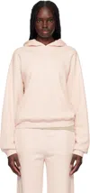 Skims Pink Cotton Fleece Classic Hoodie In Barely Pink