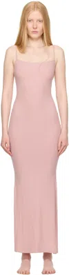 Skims Pink Soft Lounge Long Slip Maxi Dress