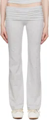 Skims Gray Cotton Jersey Foldover Lounge Pants