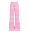 Skims Logo Plush Pointelle Pajama Pants In Pink