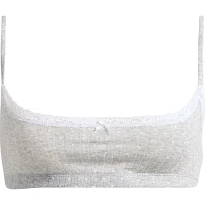 Skims Pointelle Scoop Bralette In Gray